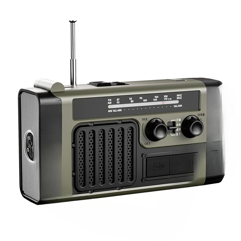 Disaster prevention hand-cranked power generation radio, emergency flashlight lighting, solar survival equipment