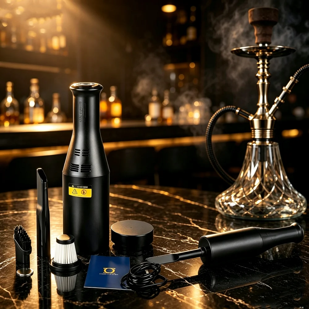 2‑in‑1 Hookah Charcoal Blower&Ash Vacuum Cleaner Rechargeable Shisha Coal Burner Ash Remover With Replaceable Filter For Chicha