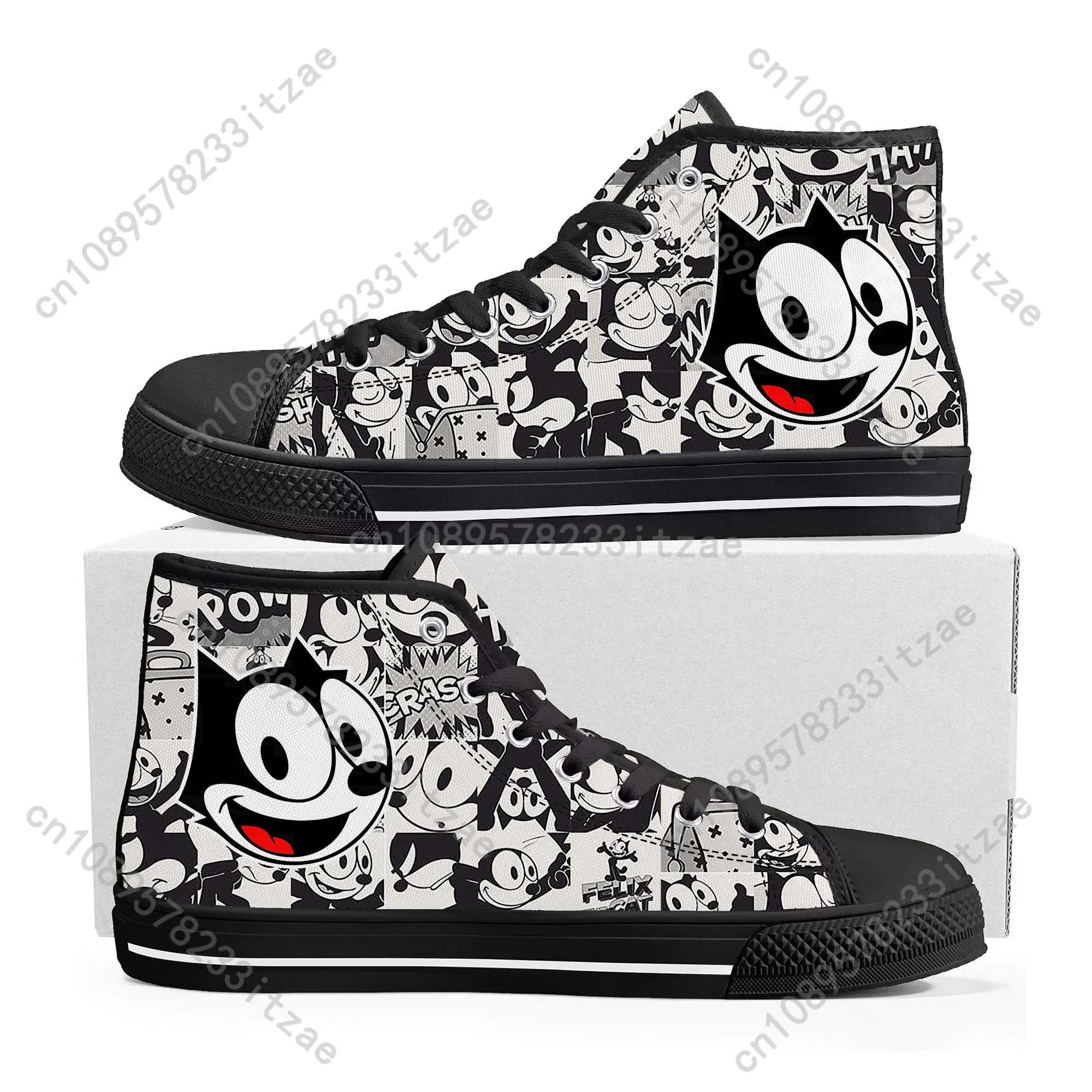 F-Felix The Cat shoes High Top Sneakers Mens Womens Teenager High Quality Canvas Sneaker couple Casual Shoe Customize Shoes