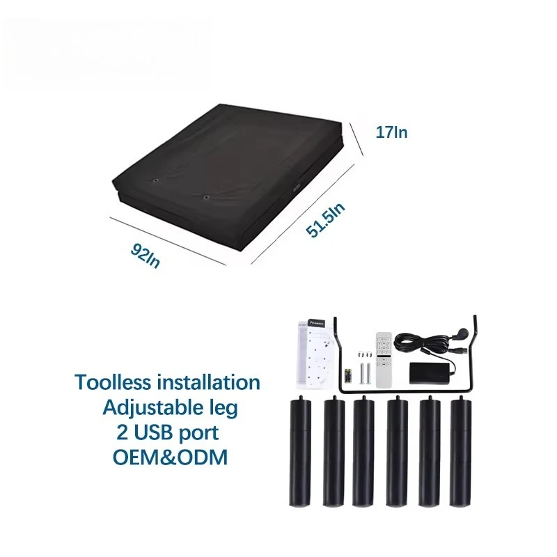 Foldable Remote Control Smart Furniture Bed Metal Bed Frame Lift Electric Adjustable Bed for Hotel Home - view 4
