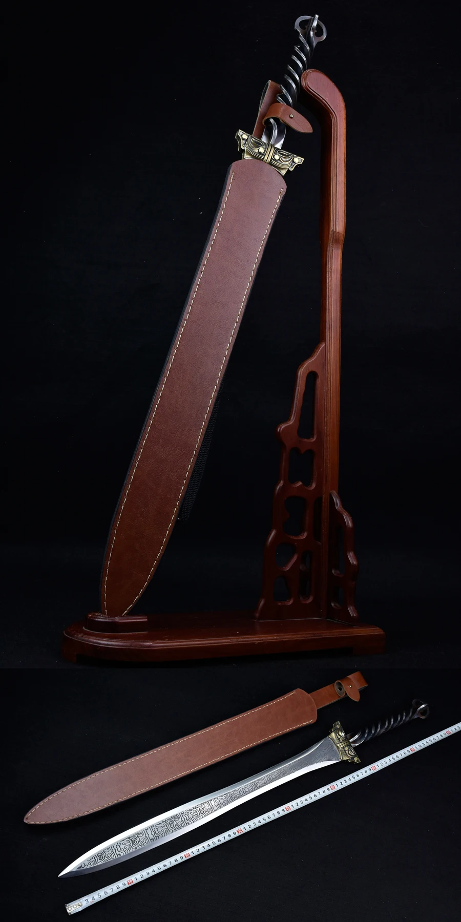 77cm Medieval Nordic Viking warrior Sword full tang Sharp Stainless steel katana weapons Knight Feng Shui Fighting Training