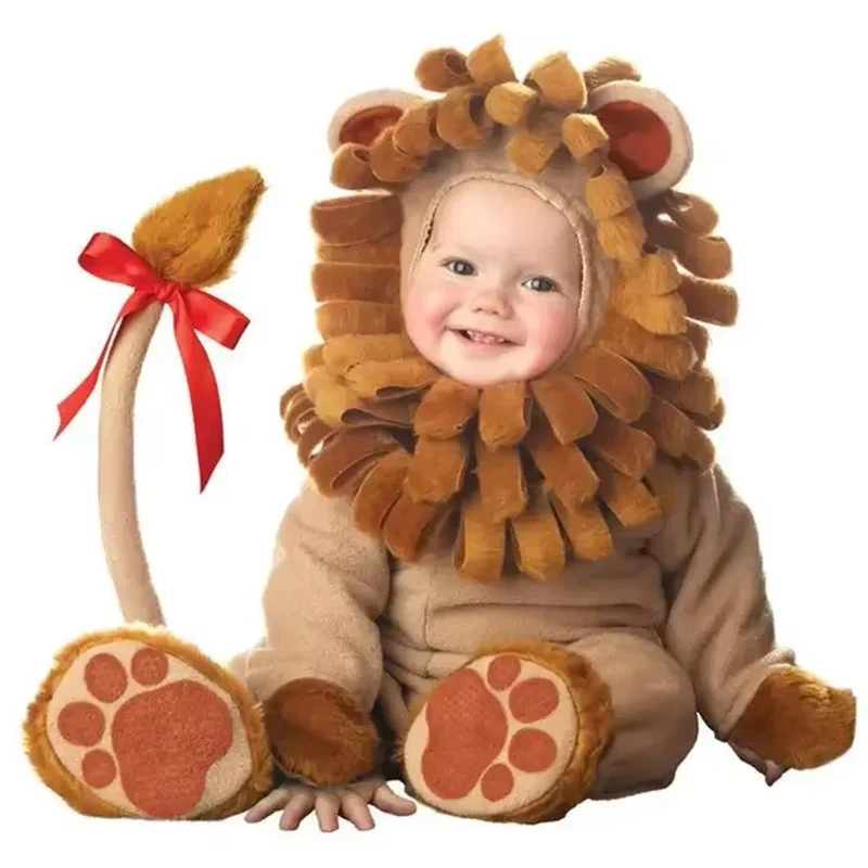 

Umorden Lovely Furry Little Baby Lion Cub Costume for Baby Boys 6-12M 12-18M 18-24M Full Set Purim Birthday Photography Clothes