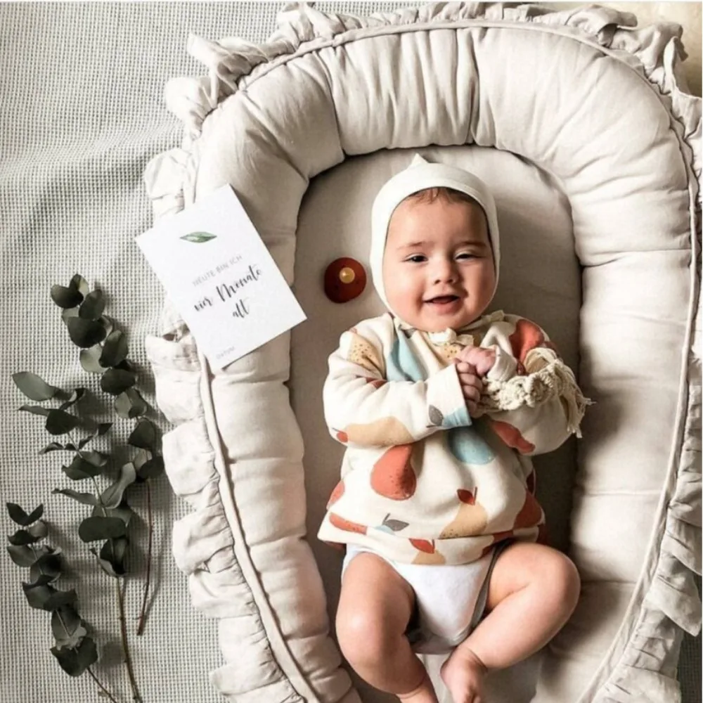 

Кровать для фотосъемки новорожденных из каймового хлопка, портативная кровать, детская кровать, средняя кровать для фотосъемки детской комнаты и безопасный общий сон