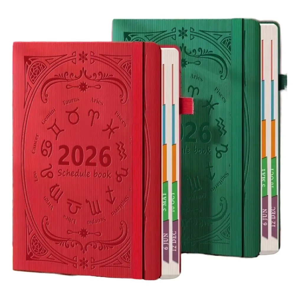 الإنجليزية 2026 جدول مخطط المفكرة 12 شهرا مقاومة للاهتراء A5 جدول التخطيط دفتر المرجعية كفاءة