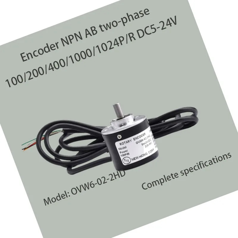 Model NPNOVW6-02-2HD incremental photoelectric rotary encoder AB two-phase 100/200/400/1000/1024P/R DC5-24V