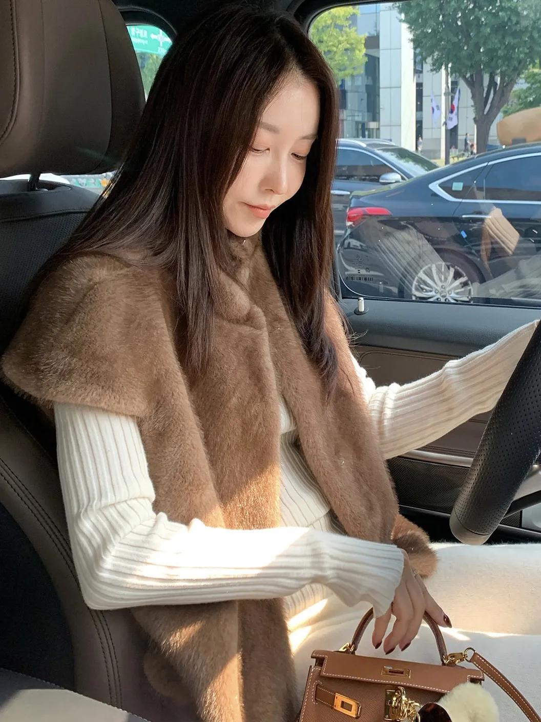 

Жилет-кардиган женский East Gate винтажный, с воротником-стойкой, из меха норки, свободный, теплый, удлиненный