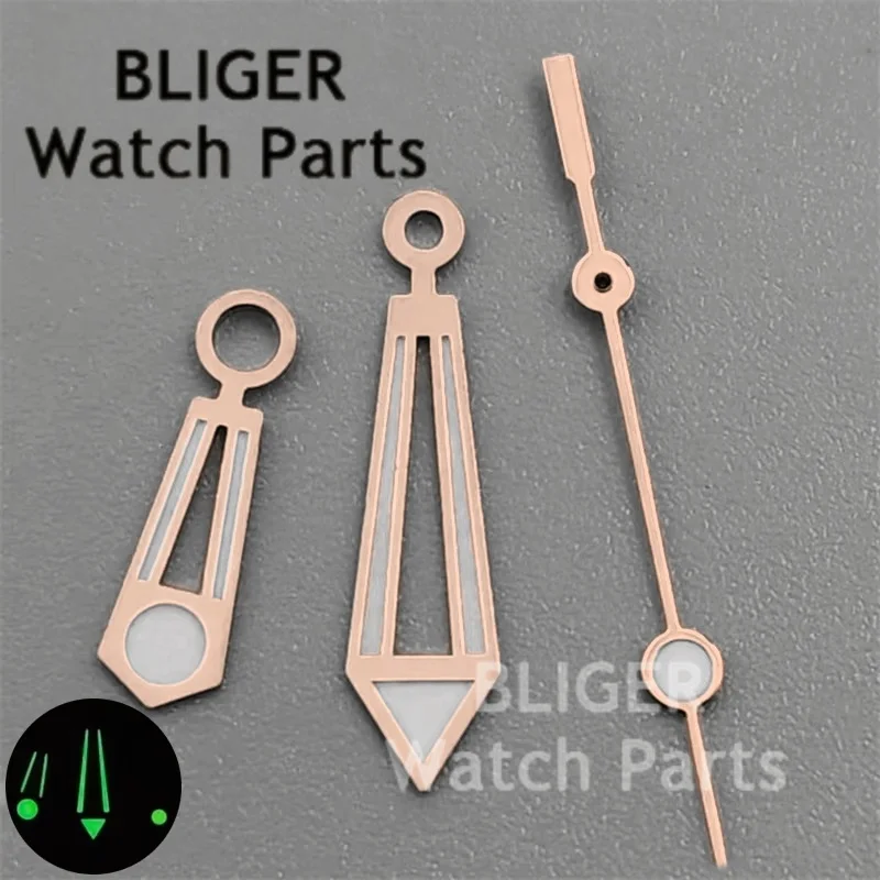 BLIGER الهيكل العظمي الفضة الأزرق بندقية ساعة الأيدي الأخضر مضيئة البرتقالي اليد الثانية صالح NH35 NH36 NH39 ETA2824 PT5000 حركة Mingzhu #5