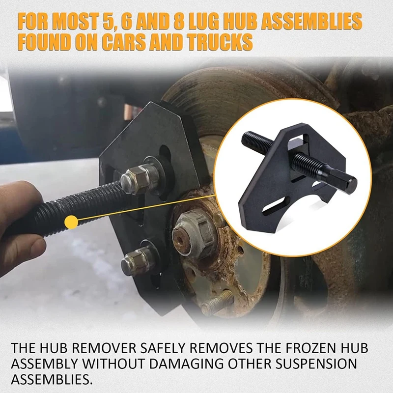 40100 Hub Remover, 40100 Hub Remover Tool Sets Fits For 5, 6, And 8 Lug Hub Assemblies On Cars Or Trucks (1/2Inch Thick) Durable image 4