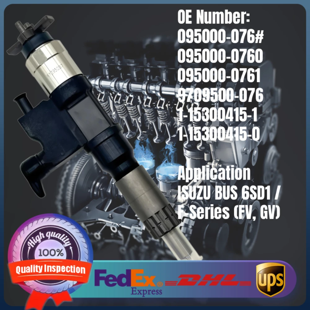

095000-0760 095000-0761 1-15300415-0 1-15300415-1 Diesel Fuel Injector for ISUZU BUS 6SD1 Engine F-Series (FV, GV)