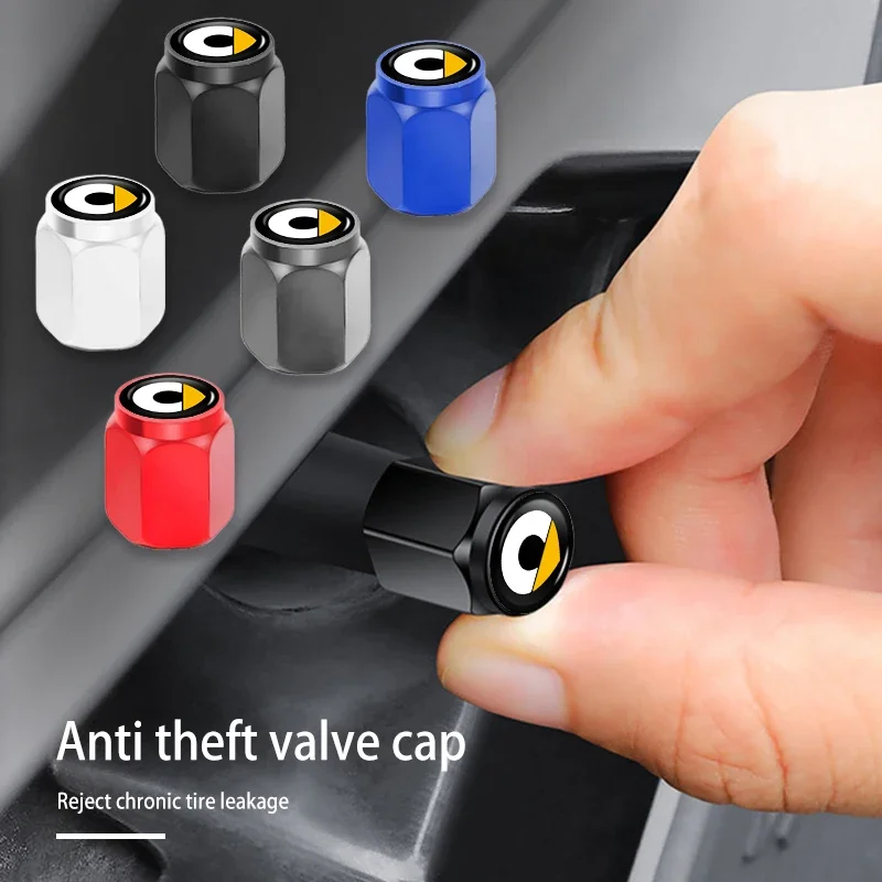 Aluminum Tire Valve Caps Anti-Theft Wheel Air Stem Covers for Smart Fortwo 450 451 452 453 454 Forfour