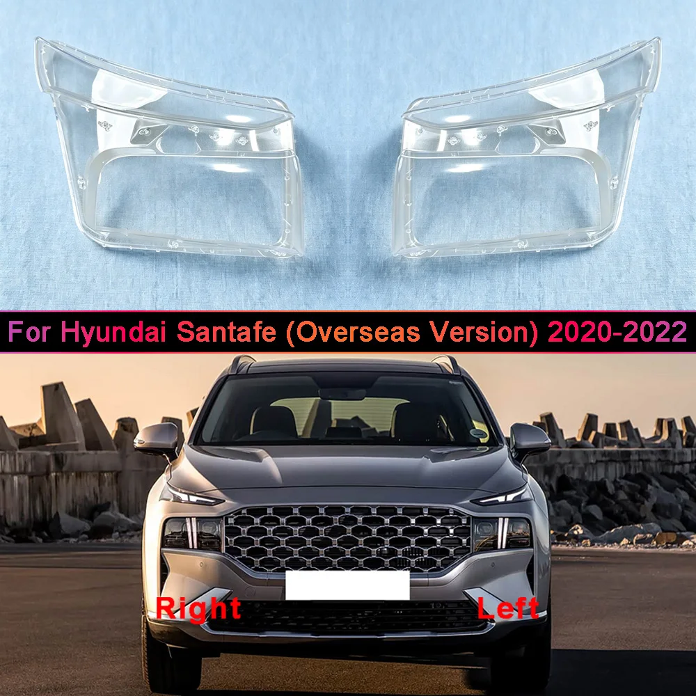 Front Lampshade Lamp Shell Headlamp Cover Headlight Shade Lens Plexiglass 2020 2021 2022 For Hyundai Santafe (Overseas Version)