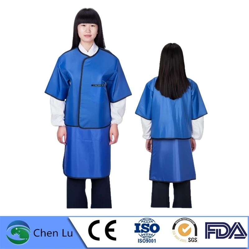 0.35mmPb/0.5mmPb X-ray Gamma Ray Protection Two-Piece Set- Short Sleeve Lead Apron with Detachable Skirt for Radiological Safety