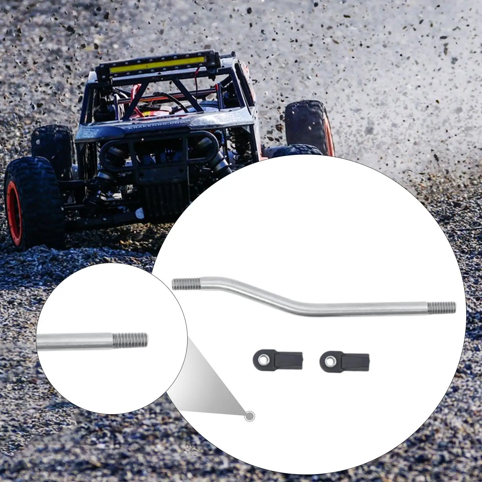 

Steering Rod, Stainless Steel Rod Link Linkage for SCX10 II 90046 1/10 Vehicles Crawler DIY Accessory