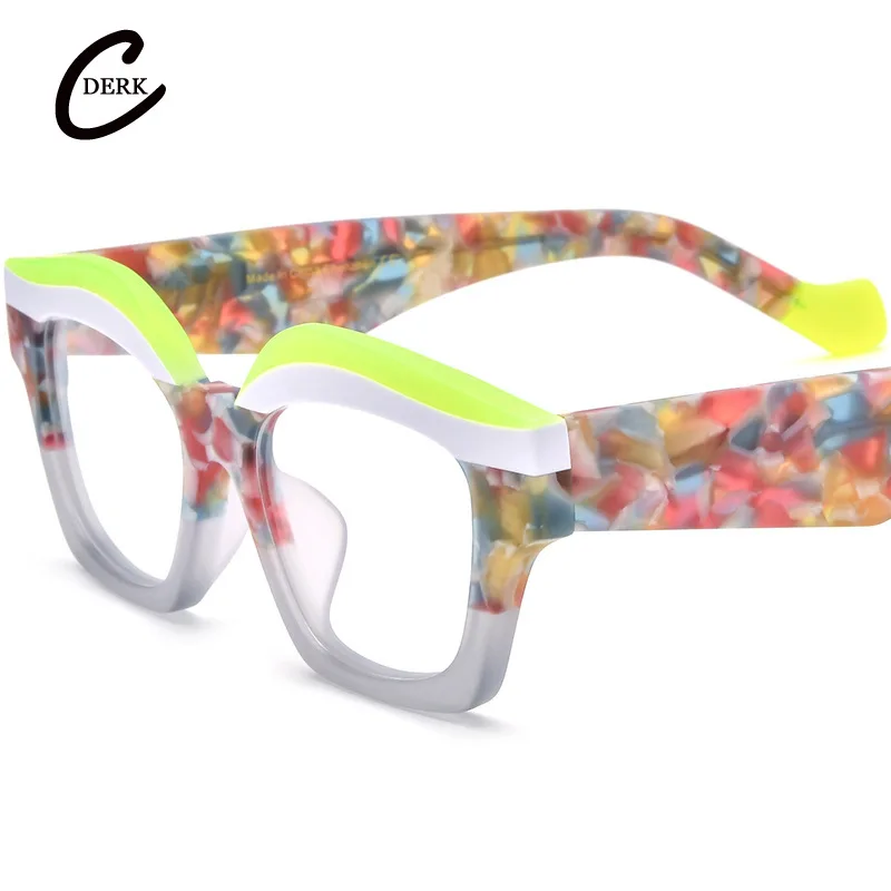 Men patchwork cat-eye acetate frame 19346 women fashion glasses can be matched with myopia anti-blue lens can be engraved LOGO