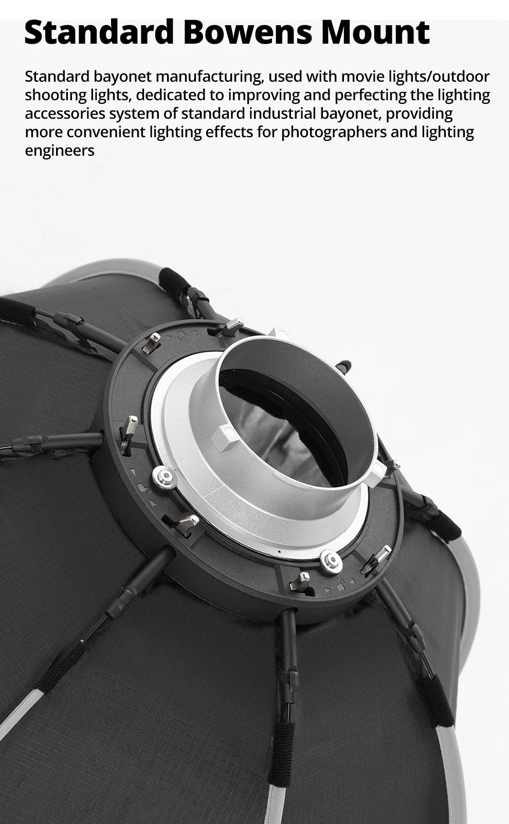 TRIOPO K2 Quick Set-up Softbox 55 cm 65 cm 90 cm 120 cm Standard Bowens Mount Softbox Austauschbare Halterung mit Gitter – Detail 8