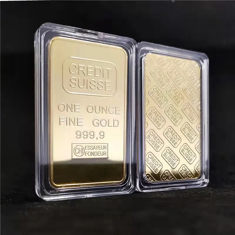 1 Stuks Simulatie Vergulde Credit Edelmetaal Bar 1 Oz Vergulde Ingot Sussie Vergulde Edelmetaal