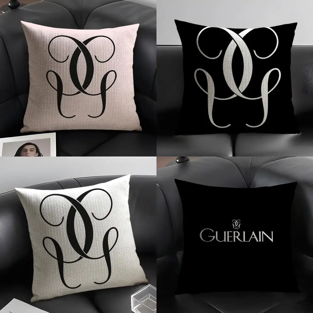Funda de cojín de la marca G-Guerlain, tela orgánica de lino Natural, estampado de doble cara, decoración del hogar, funda de almohada de regalo