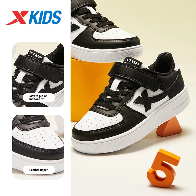 

Xtep Children Skatebording Shoes Classic Sneakers Boys And Girls Spring Fashion All-Match Soft Sports Kids Sneaker 675116319226