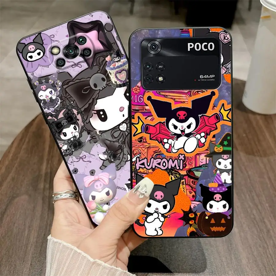 Casing Handphone Melody Kuromi Lucu Lembut untuk Xiaomi Poco M3 M4 Pro C65 F3 F4 F5 X3 X4 X5 C51 M5 C50