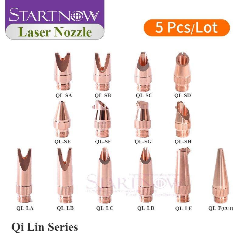 Startnow 5PCS Hand-held Copper Welding Nozzles For QiLin Raytools Handheld Welding Machine Screw thread M10 Laser Cutting Nozzle