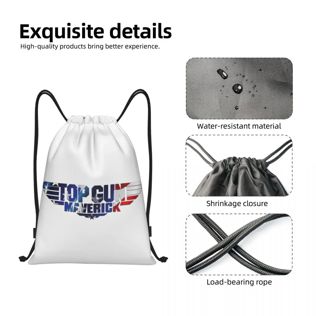 Custom Hot Film Top Gun Maverick Drawstring Bags for Shopping Yoga Backpacks Women Men Sports Gym Sackpack