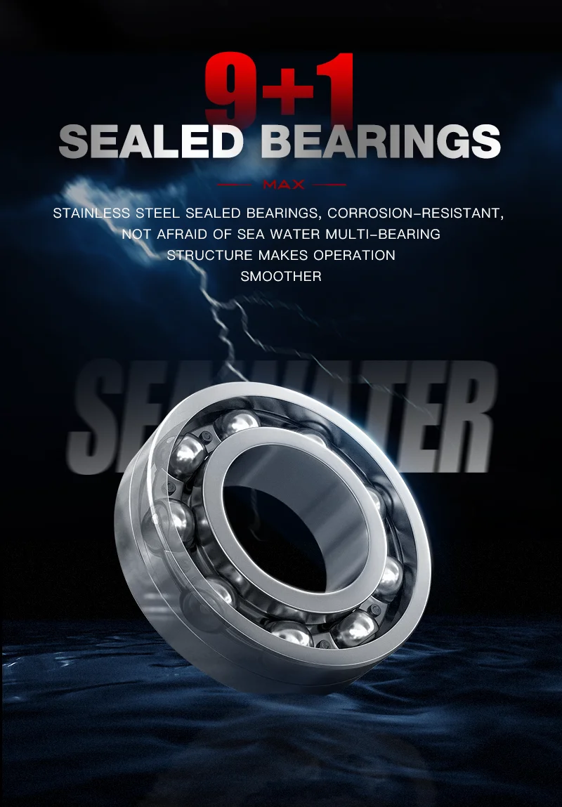 SEASIR CONTRA MAX Spinn-Angelrolle 3000–8000 5,1:1/5,7:1 Übersetzungsverhältnis, Gehäuse und Griff aus Aluminiumlegierung, Salzwasser-Angelrad – Detail 7