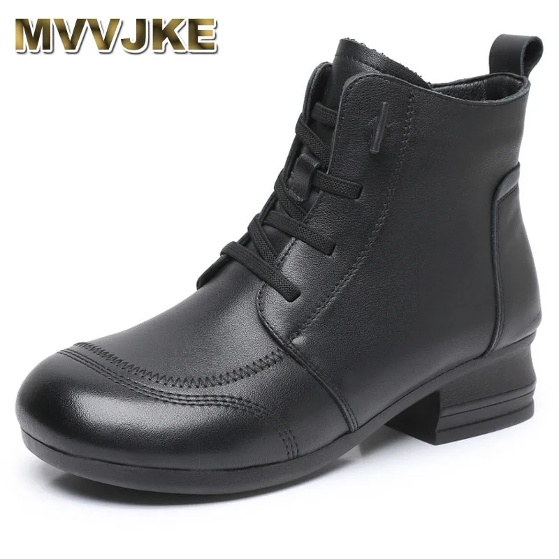 

Temperament Elegant Autumn Winter Boots Women Genuine Leather Boots New Cross Strap Zipper Thick High Heeled Boots