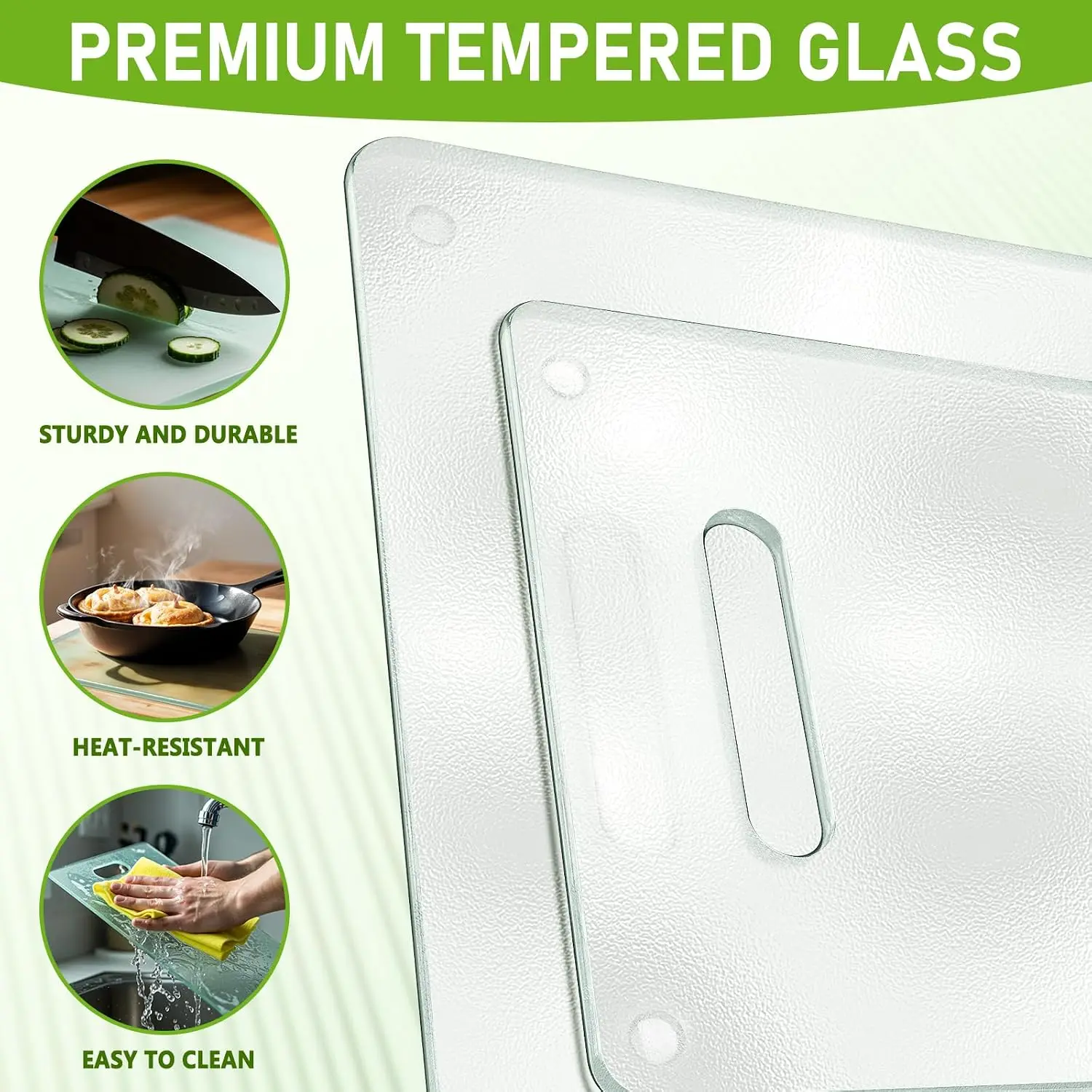 Tempered Glass Cutting Board Kitchen Plastic Free Scratch Resist Multifunctional