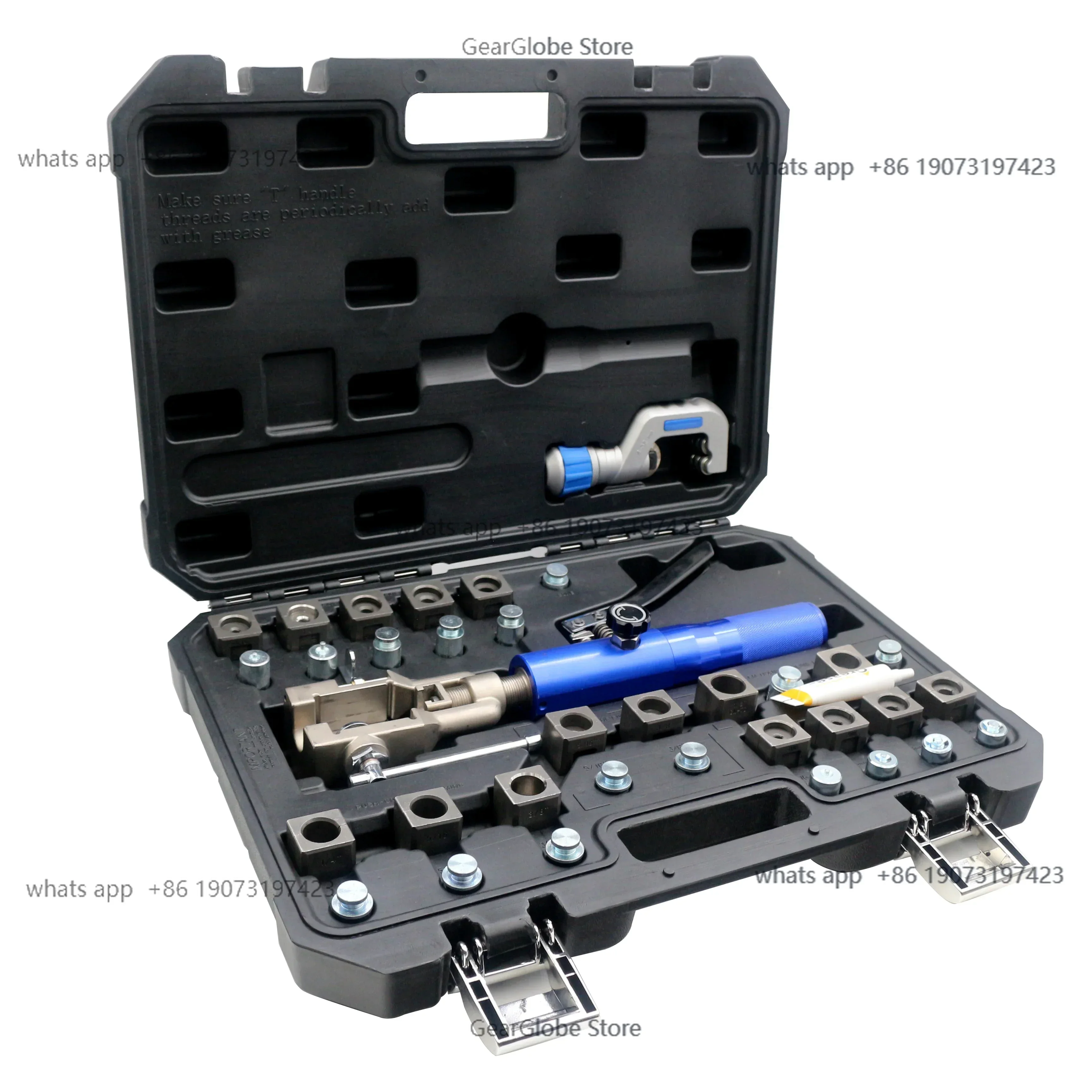 UNIVERSAL HYDRAULIC FLARING TOOL SET IG-72485 WITH g TRANSMISSION COOLING LINE DIES AND ADAPTERS FOR BRAKE LINE