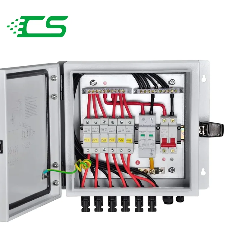 DC 1000V IP65 for Photovoltaic Systems CNCSGK Stainless Steel Solar Combiner Box 6 String 6 in 1 Out 6 Way