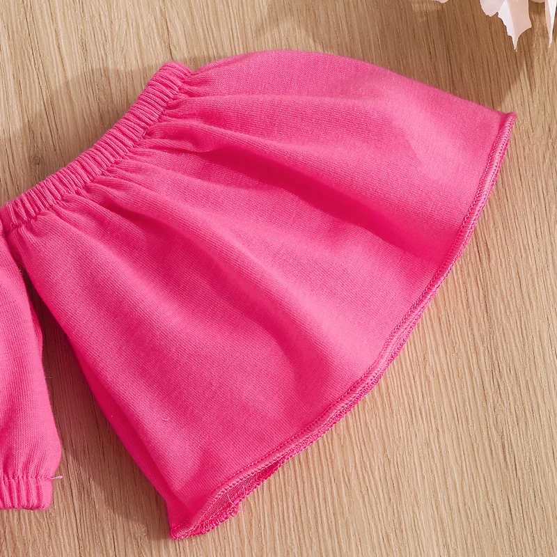 Focusnorm-مجموعة من الملابس للفتيات الصغيرات ، تي شيرت قصير الأكمام وسراويل جينز بدون أكتاف ، جزأين ، الموضة ، الصيف ، من 1 إلى 6 سنوات #5