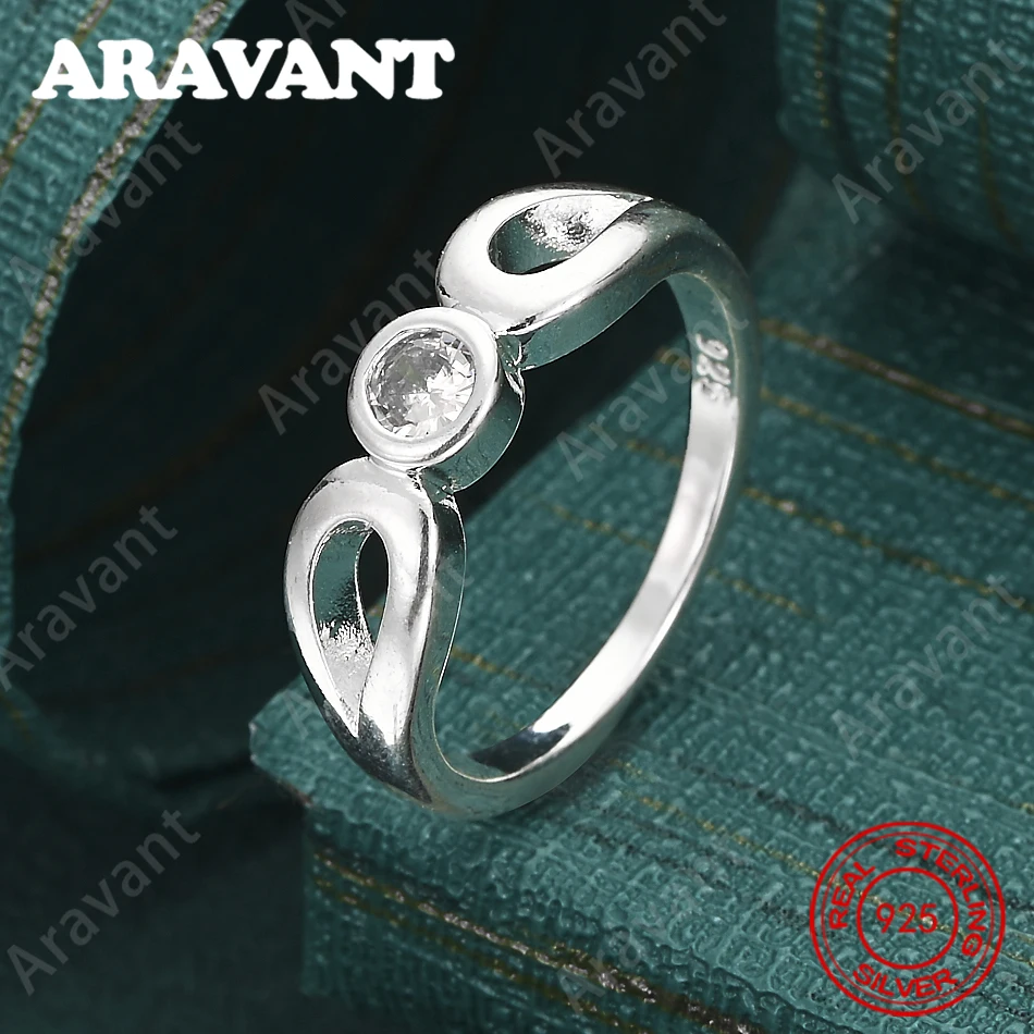 

925 Sterling Silver Round Zircon 7-10# Ring - A Delicate And Stylish Engagement Jewelry Piece For Women.