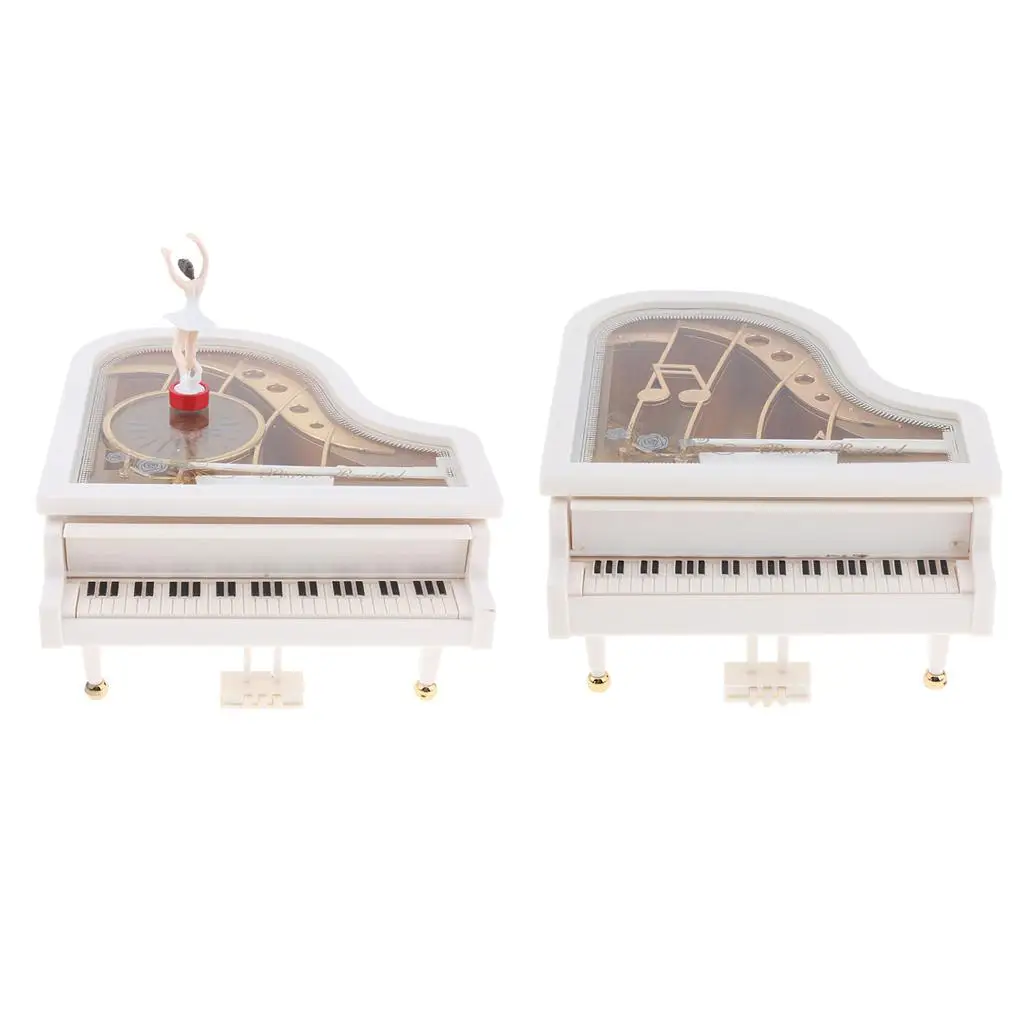 Classical Mechanism Piano Music Boxes Decorative Hand Crank Plastic Music Box for Home