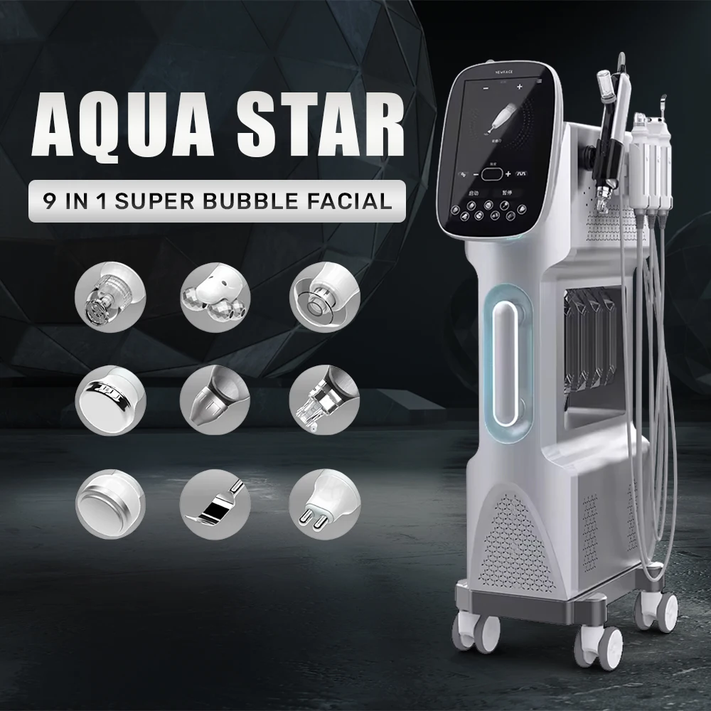 

Hydrogen Oxygen Facial Bubble 9 in 1 Aqua Star Skin Management Hydradermabrasion Machine Professional Beauty Salon Equipment