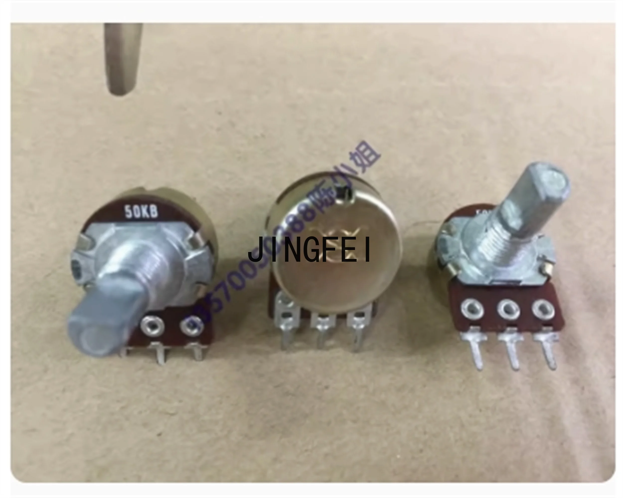 

3 PCS RK16 potentiometer single link B50K with step 39 point shaft length wrapped with gong pattern 15mm half shaft