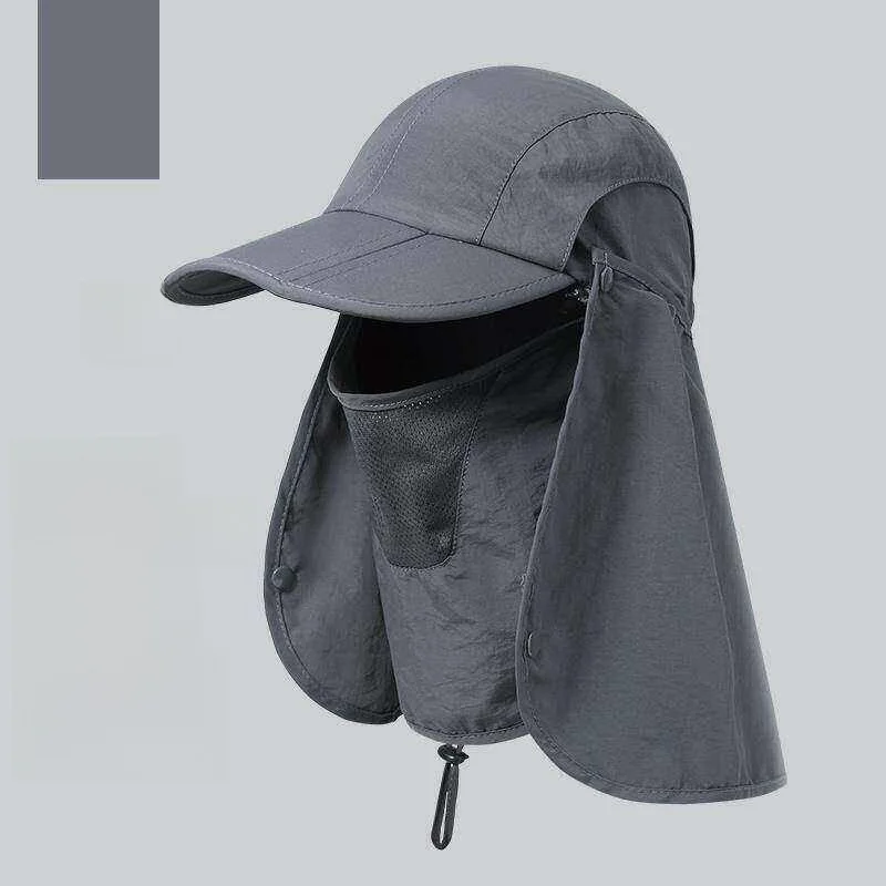 

Sun Protection Foldable Outdoor Fishing Cap Men's Summer Hat Face Covering UV Protection Cycling Hat Breathable Lightweight