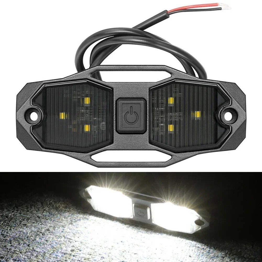 LED Dome Light White Roll Bar Mount Roof Lamps Rock Light W/Switch For Polaris RZR UTV 4WD 4.2*1.9inch