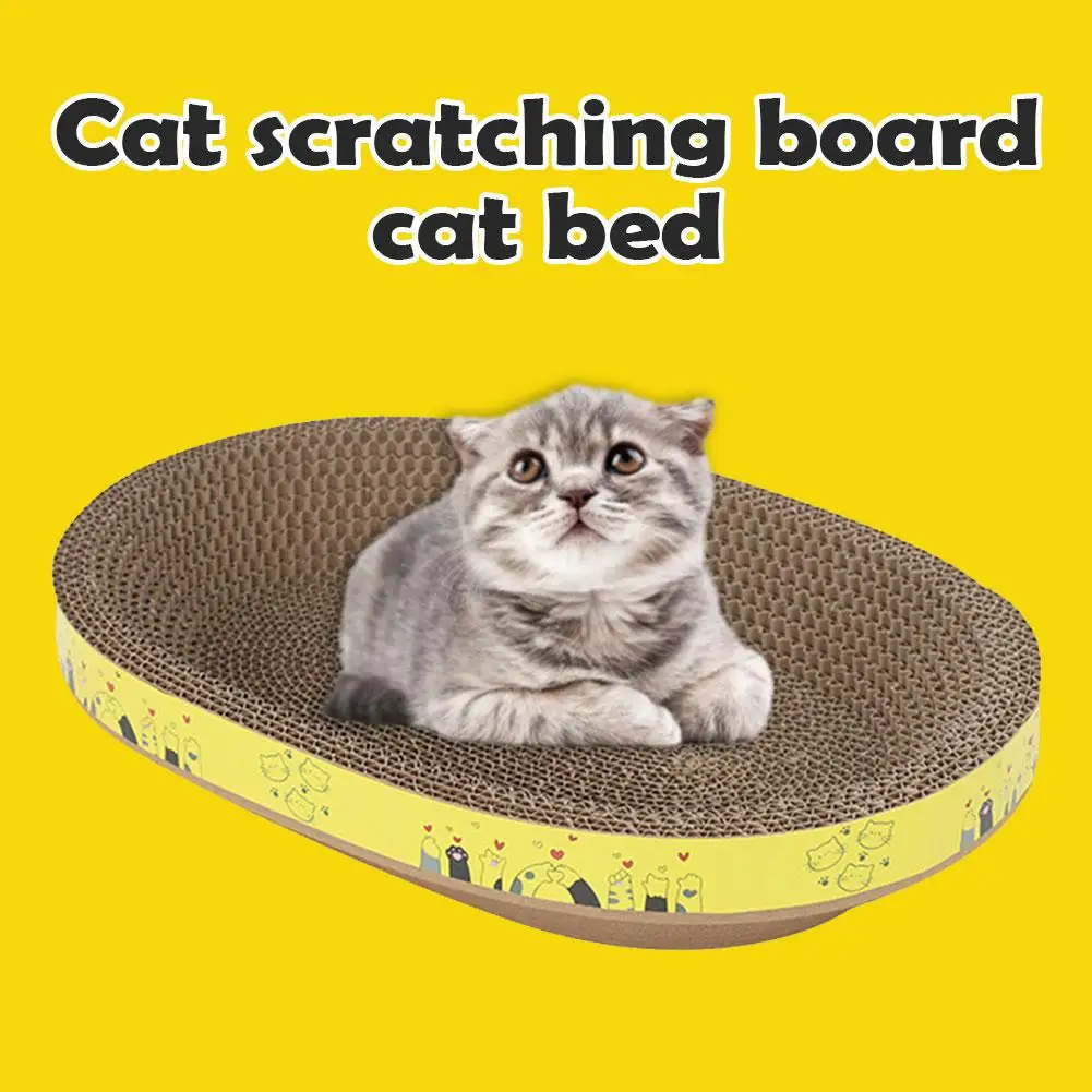 New Cat Scratching Board Protect Furniture Grinding Claw Toys Oval Corrugated Paper Wear-resistant Cat Nest Cat Accessories 2024