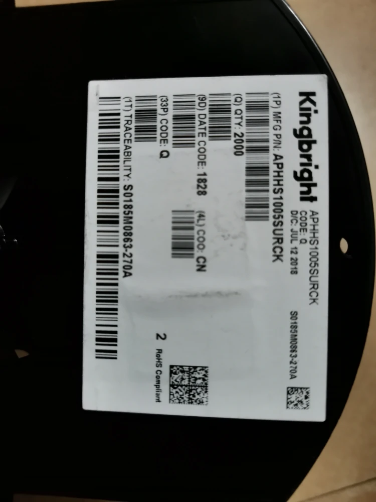 

50Pcs/APHHS1005SURCK 0402 (1005) Red super bright LED light indicator