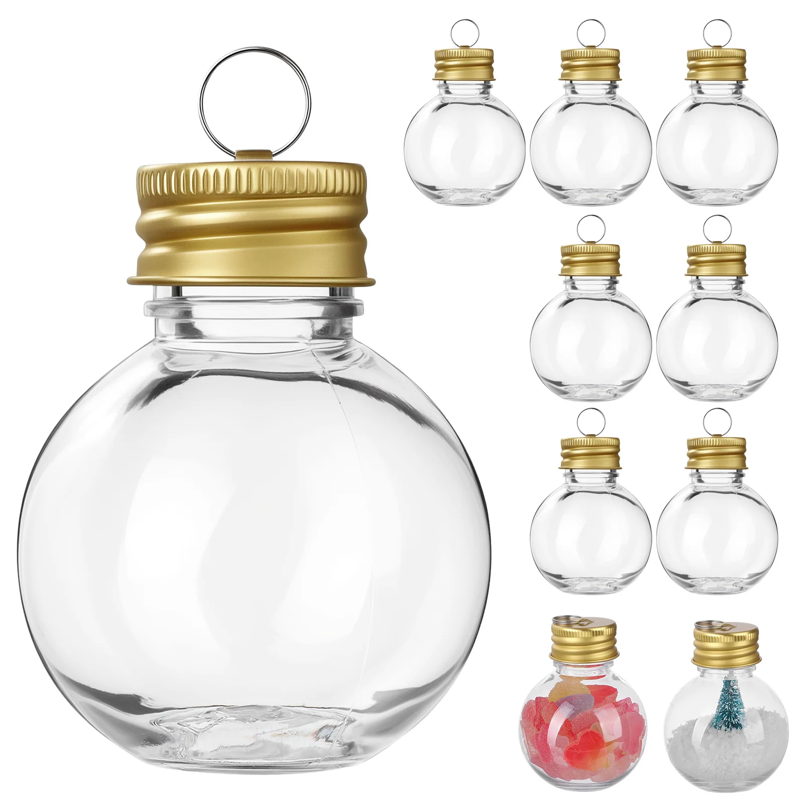 

10Pcs Bulb Shaped Bottle Clear Juice Bottles Sturdy Pet Material Leak-Proof Lid for Daily Use Outdoor Milk Containers