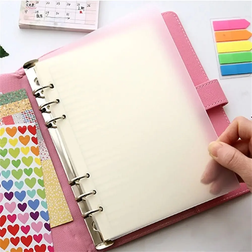 บอร์ดหน้า A5 A6 A7 B5 A4 Agenda โน้ตบุ๊คโปร่งใส Divider หลวม Divider Planner Separator Binder Organizer Divider