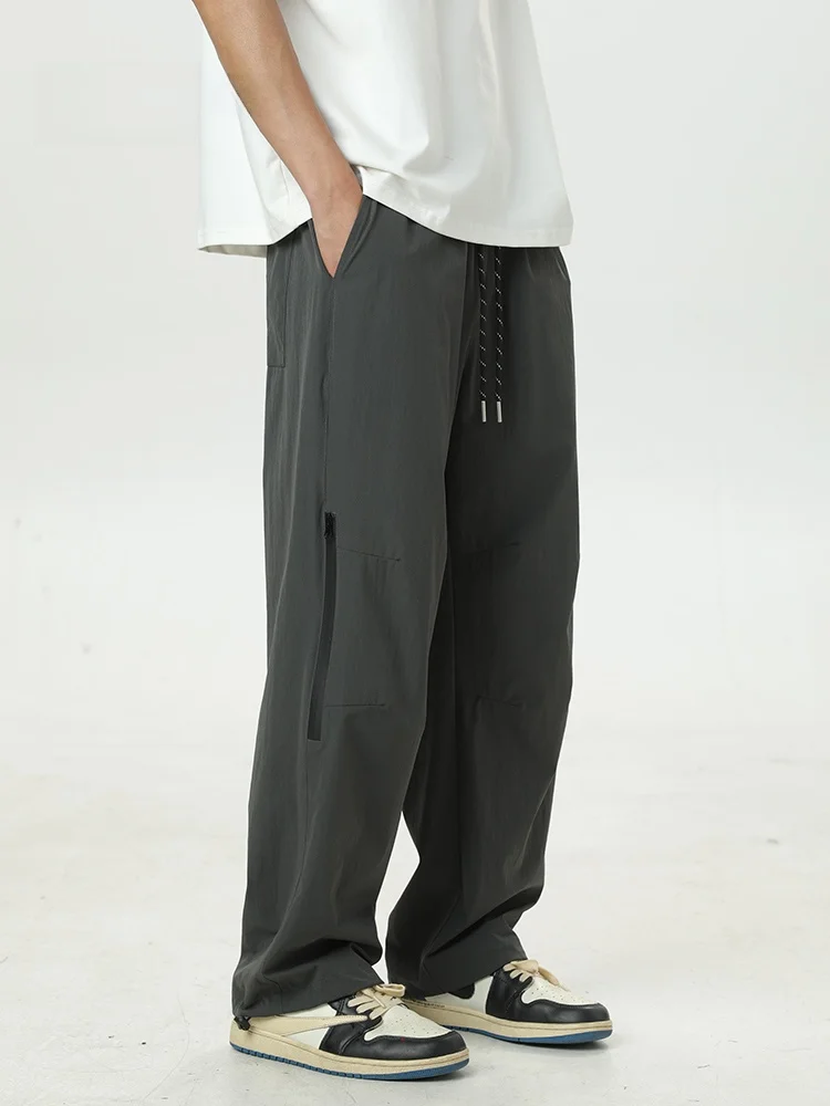 

MMOPTOP Summer New American Retro Loose Workwear Pants Men's Casual Wide Leg Long Trousers Youth Vitali Sle Faionable T...