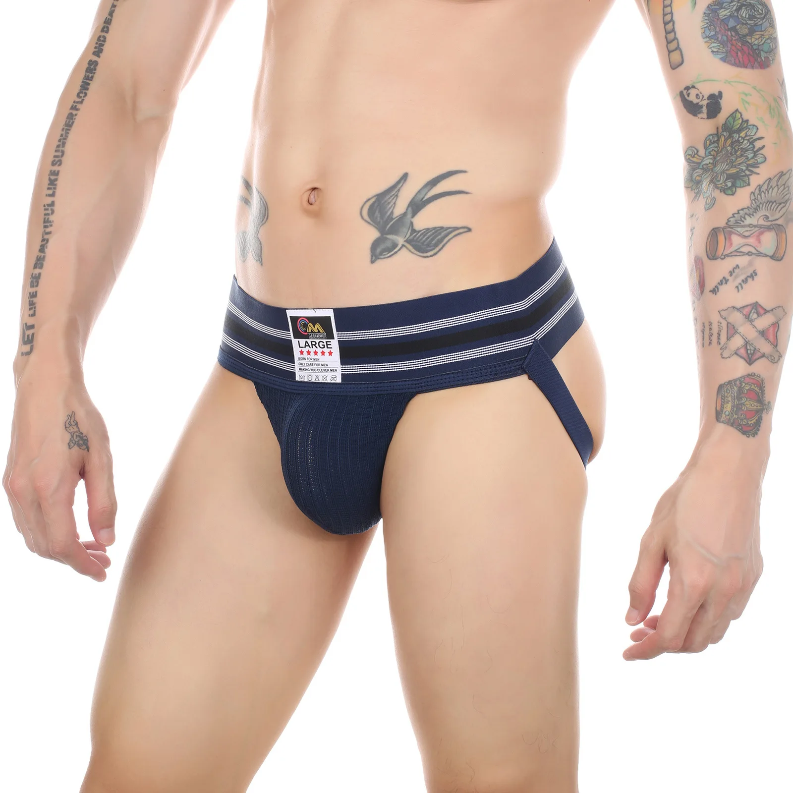 

Athletic Jockstrap for Men Supporter Fitness Wide Waist Band Underpant Workout Protection Thong Gay Erotic U Convex Pouch Bikini