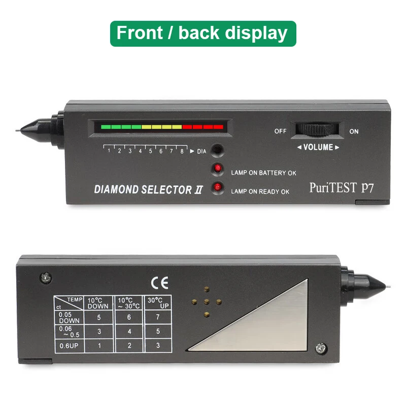 Probador de diamante profesional de alta precisión, bolígrafo de prueba de 2 indicadores, piedra de moissanita, 4 garras, gemas, soporte de clavija,