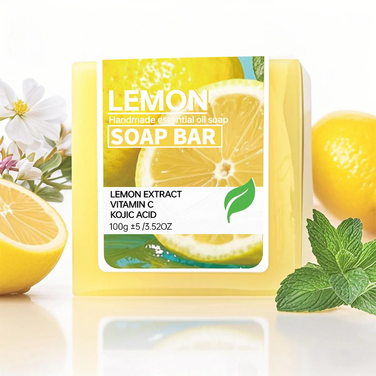 Sapone all'olio essenziale di limone, sapone schiarente e detergente per la pelle alla vitamina C, aggiunto con quercetina per migliorare la luminosità della pelle, profondamente