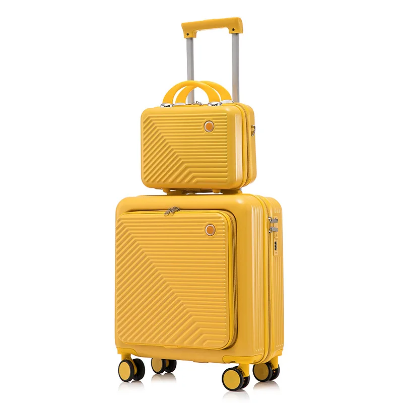 Frente Abertura Compartimento de Bagagem, Feminino Boarding Case, 20 Polegada Trolley Case, Masculino Grande Capacidade, Universal Roda, Senha Caixa