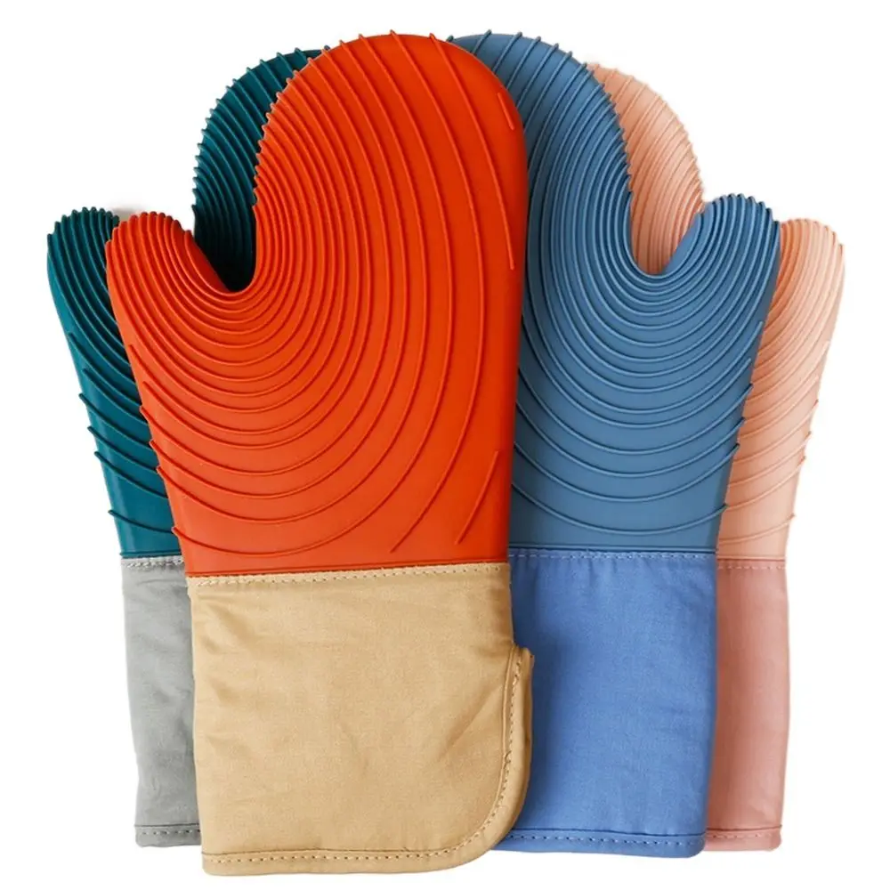 

Essentials Extra Long Silicone Oven Mitt Heat Resistant Anti-scalding Oven Gloves Flexible Waterproof Baking Gloves Cooking