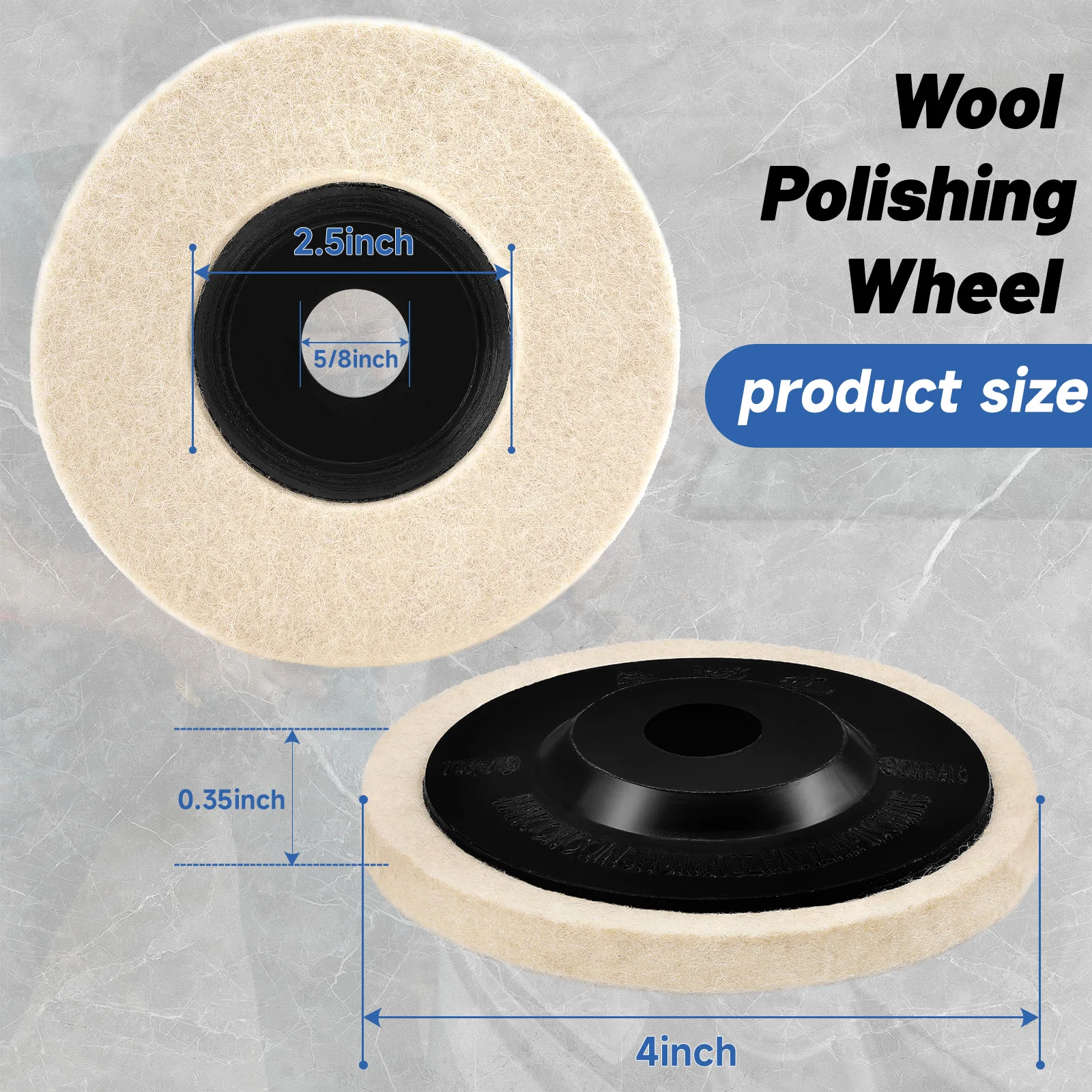 3/5/10pcs 4 pollici 100 millimetri Lana Ruota di Lucidatura Tamponi per Lucidatura Smerigliatrice Angolare Ruota Feltro Disco per Lucidatura per Metallo Marmo Vetro Ceramica