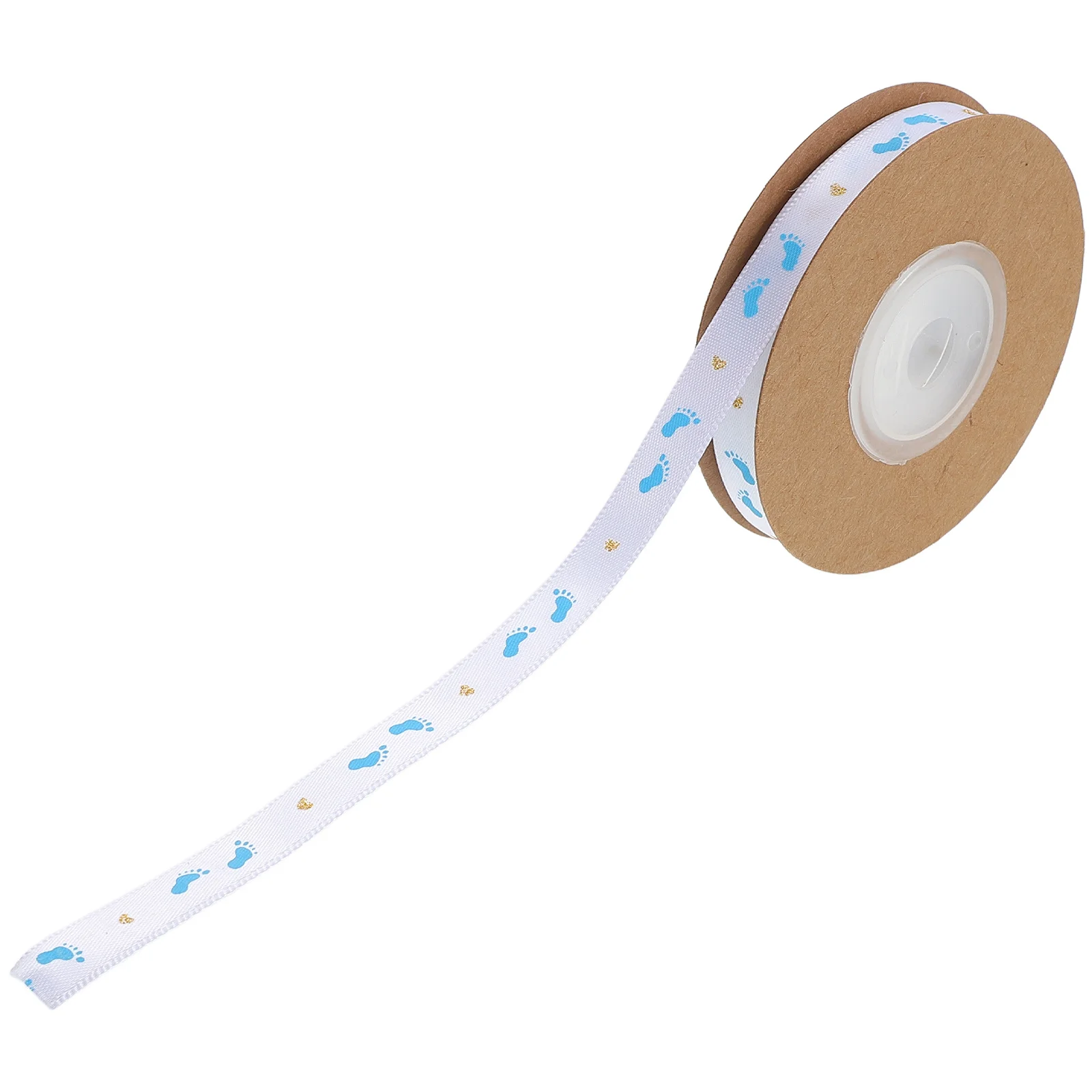 

Unique Baby Footprint Pattern Ribbon Ideal for Birthday Present Wrapping and DIY Crafts Multi Use Elegant Style Decorative