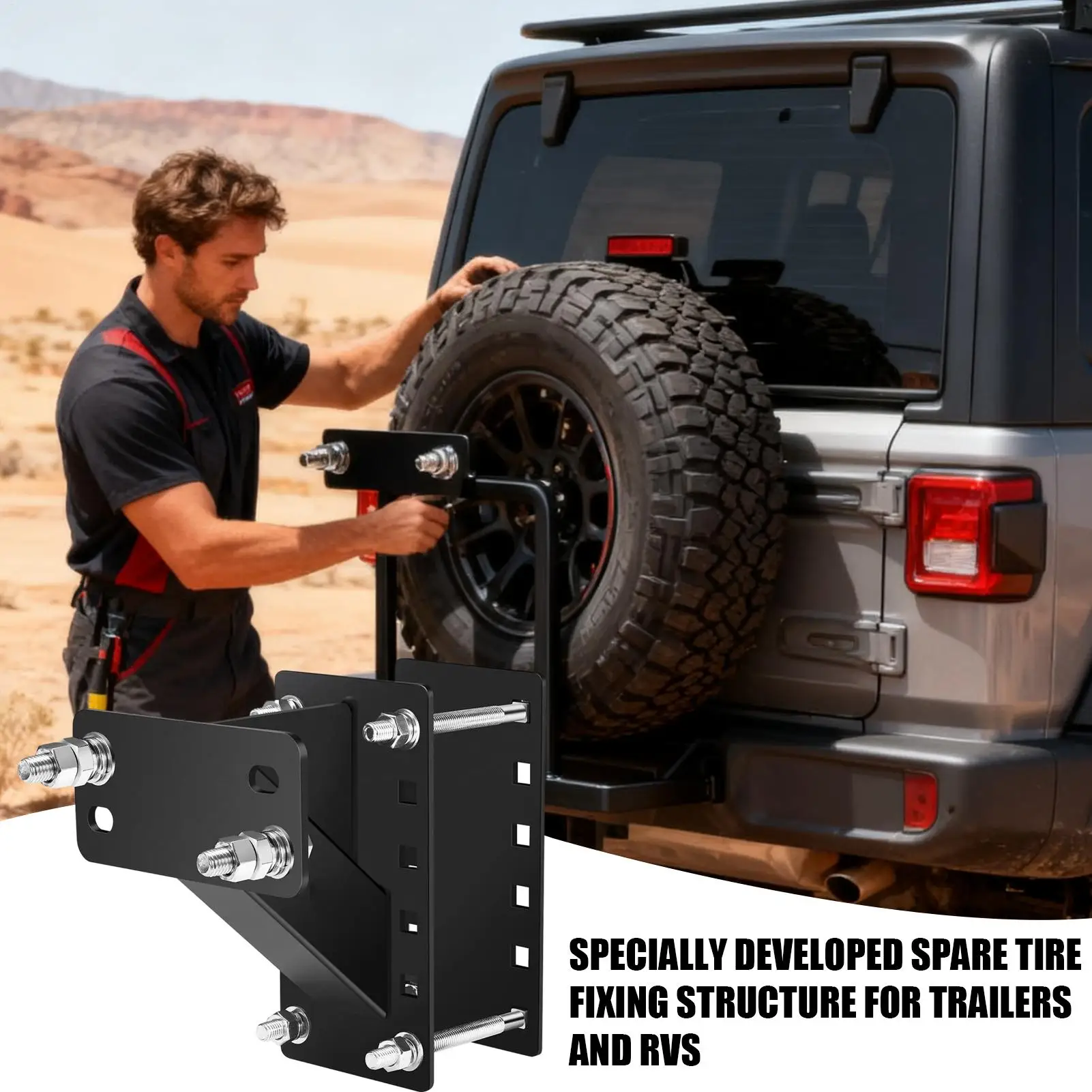 

Крепление для запасного колеса прицепа — Крепление для запасного колеса из углеродистой стали для грузовика RV Travel Storage Transport Road Trip Essential